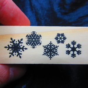 Snowflakes Wood Mounted Stamp 1" X 2.5"